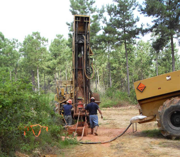 3-D conventional shot hole drill buggy working in Louisiana