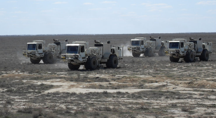 Vibroseis data acquisition in Uzbekistan